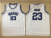 Punahou High School #23 Barack Obama White Basketball Jersey,baseball caps,new era cap wholesale,wholesale hats